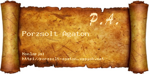 Porzsolt Agaton névjegykártya